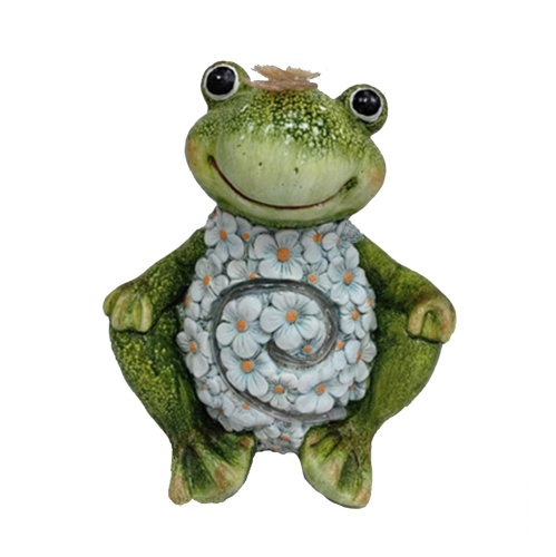 Фигура декор солар Лягушка в ромашках h 35см_2