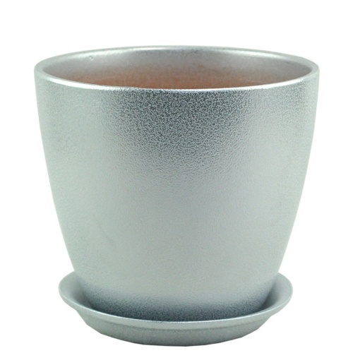 Горшок керам Бутон Глянец мет.бел_сер 3_8л.  _6