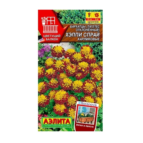 Бархатцы Хэппи спрай карликовые 7шт_10