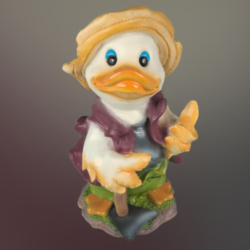 Фигура садовая УТКА С МОТЫГОЙ _1