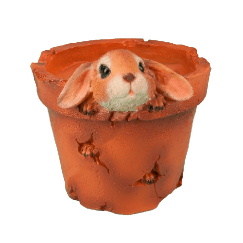 Фигура садовая КРОЛИК В ГОРШОЧКЕ ЛАПКИ НАРУЖУ КАШПО _1