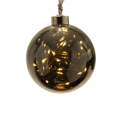 Гирлянда-шар GLOW 15 ламп LED 11х10 см тёмно-серебряный _1