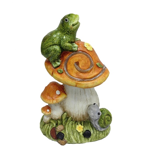 Фигура декор солар Лягушка на грибочке h 37_2см_2