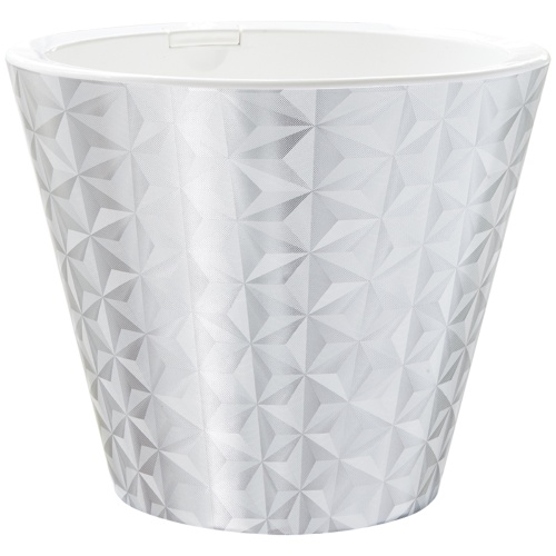 Кашпо пласт ГРАНИ 3л белый фольга _16