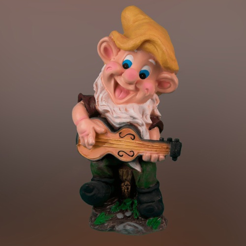 Фигура садовая ГНОМ С ГИТАРОЙ СИДЯЧИЙ _1