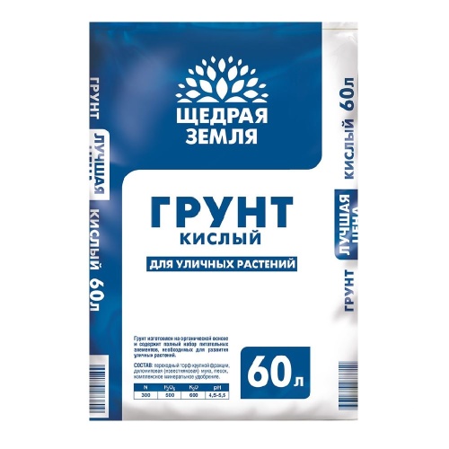 Грунт Щедрая Земля кислый 60л _39