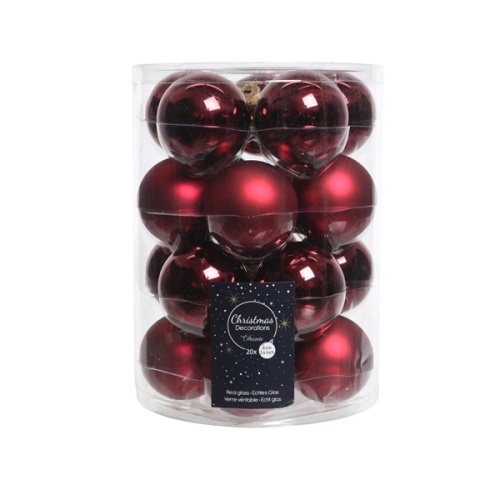 Набор елочных шаров d 60мм 20шт. красный_12