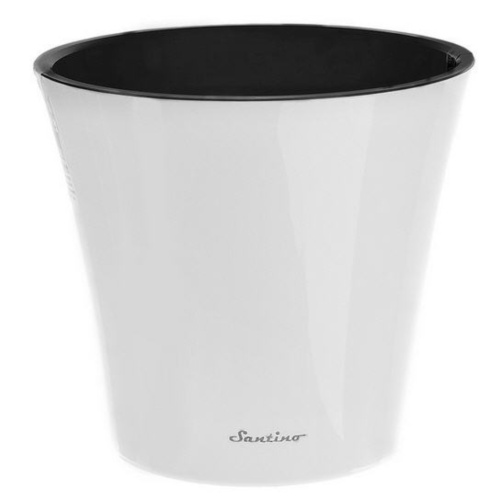 Горшок пласт АРТЕ 5л белый-черный  _24