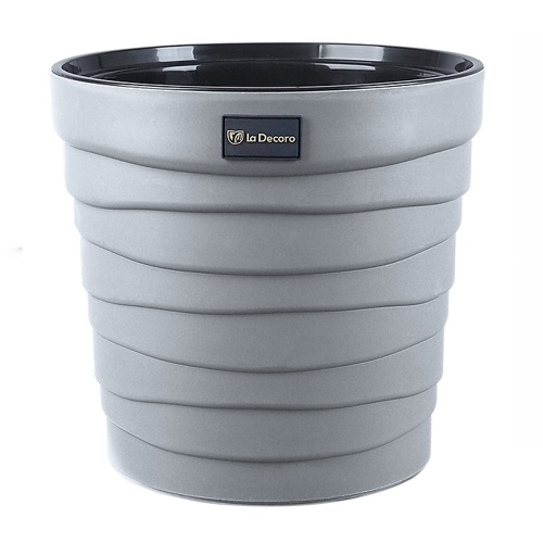 Кашпо пласт Бархан 7_5л серый жемчуг _8