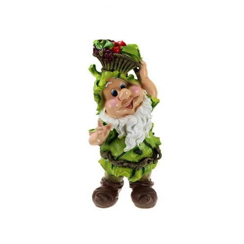 Фигура садовая ГНОМ С КОРЗИНОЙ НА ГОЛОВЕ _1