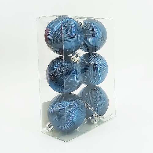 Набор елочных шаров d60мм_ 6 шт темно синий _72