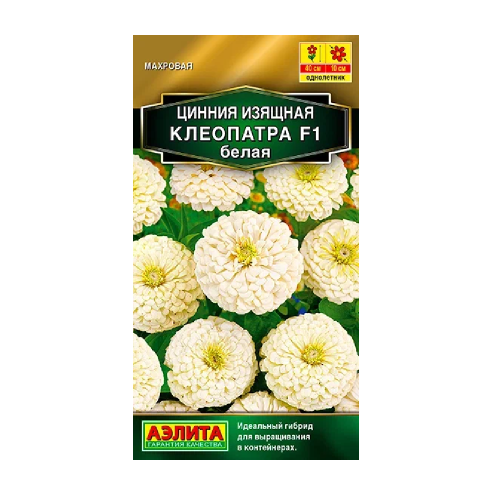 Цинния Клеопатра F1 белая 12шт  _10