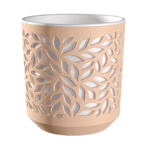 Кашпо пласт Leaves 8л пудра-белый _6