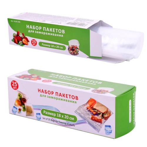 Пакеты для заморозки 25шт 18_20см Zip-lock _12_48