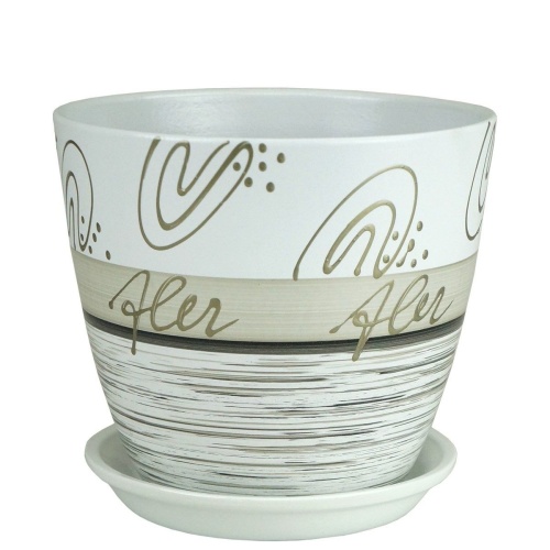 Горшок керам Бутон Роспись полоски Флер 3_8л.   _6