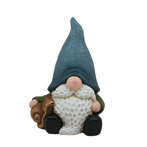 Фигура декор Гном с улиткой серый h 31.5см _4