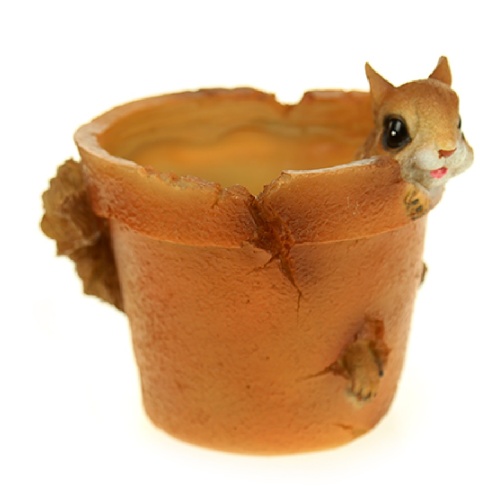 Фигура садовая БЕЛКА В ГОРШОЧКЕ ЛАПКИ НАРУЖУ КАШПО _1