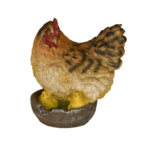 Фигура садовая КУРОЧКА С ЦЫПЛЯТАМИ В ГОРШОЧКЕ _6
