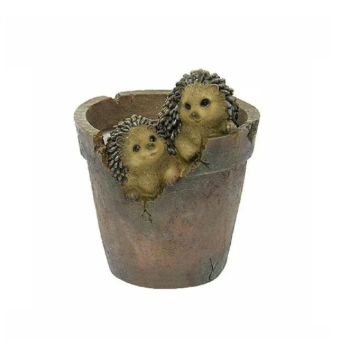Фигура садовая ЕЖИКИ В ГОРШОЧКЕ КАШПО  _1