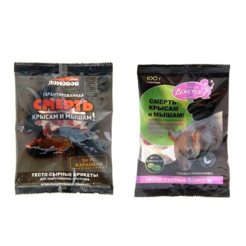 Брикет от грызунов ДОМОВОЙ 100гр карамель _40