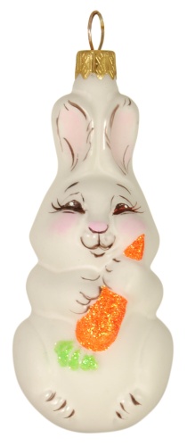 Форма ЗАЯЦ С МОРКОВКОЙ БЕЛЫЙ h 120мм_1