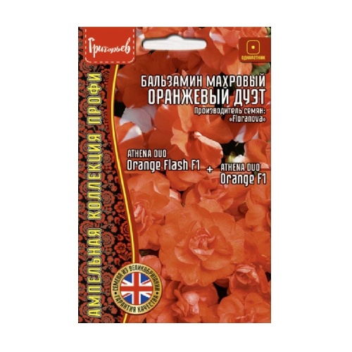 Бальзамин Афина Оранжевый Дуэт F1 4шт _10
