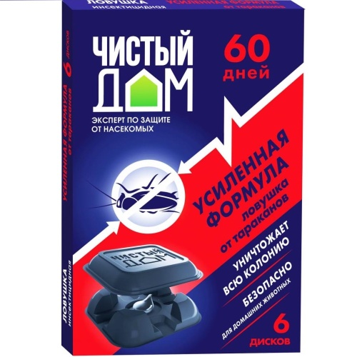 Ловушка от тараканов  ЧИСТЫЙ ДОМ усиленная 6шт  _50