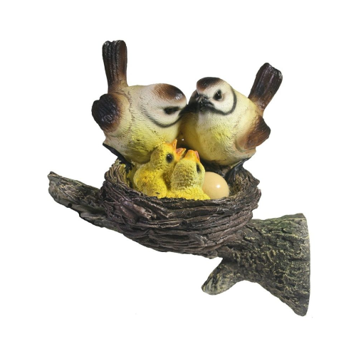 Фигура садовая ГНЕЗДО С СЕРЫМИ ПТИЦАМИ навесная  _12