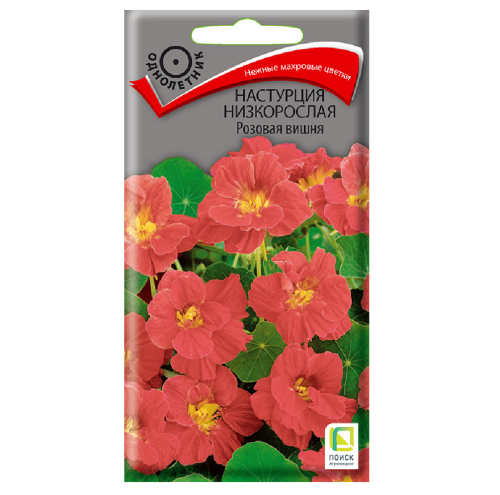 Настурция низкорослая Розовая Вишня  1гр_10