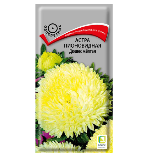Астра пионовидная Дюшес желтая  0_3гр_10