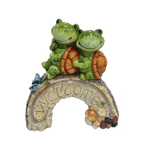 Фигура декор солар Черепашки на мостике h 35_8см_2