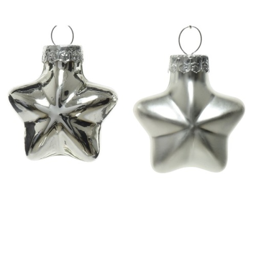 Набор елочных украшений ЗВЕЗДА 12шт серебро_12