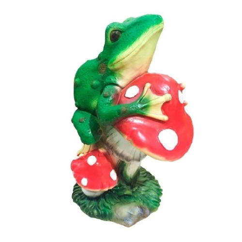 Фигура садовая ЛЯГУШКА НА МУХОМОРЕ большая  _2