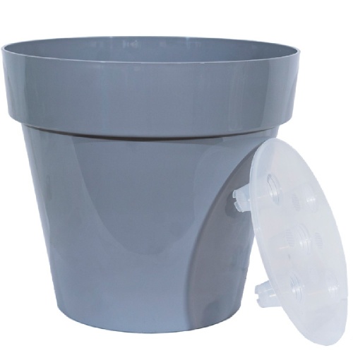 Кашпо пласт ПОРТО 15л серый шёлк  _5