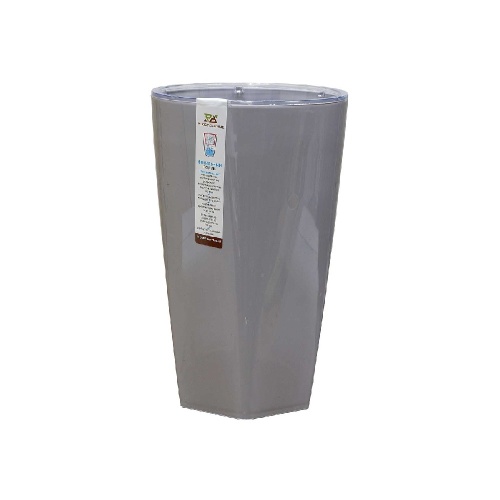 Кашпо пласт ГРЕЙС  1_3л серый шелк _12