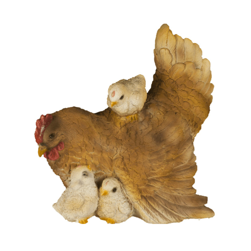 Фигура садовая КУРОЧКА С ЦЫПЛЯТАМИ СИДЯЧАЯ _1