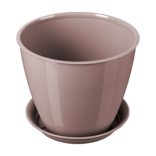 Кашпо пласт МАЛЬТА 2_2л мокко ( + поддон ) _12