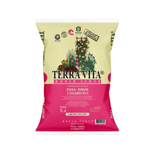 Грунт ЖИВАЯ ЗЕМЛЯ  Роза Пион Гладиолус 5л   _5_385