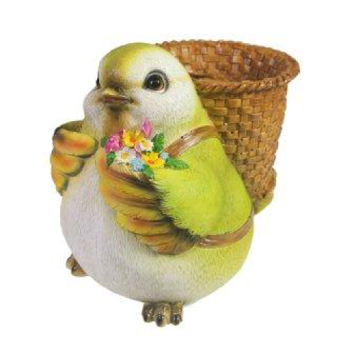Фигура садовая КАНАРЕЙКА С КОРЗИНКОЙ НА СПИНЕ КАШПО _12