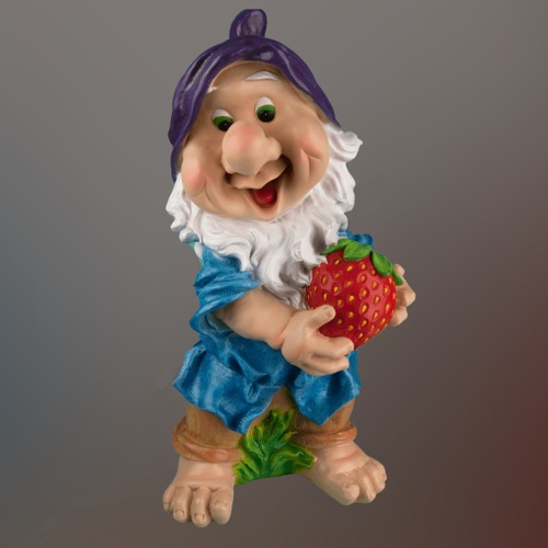 Фигура садовая ГНОМ С КЛУБНИКОЙ _1