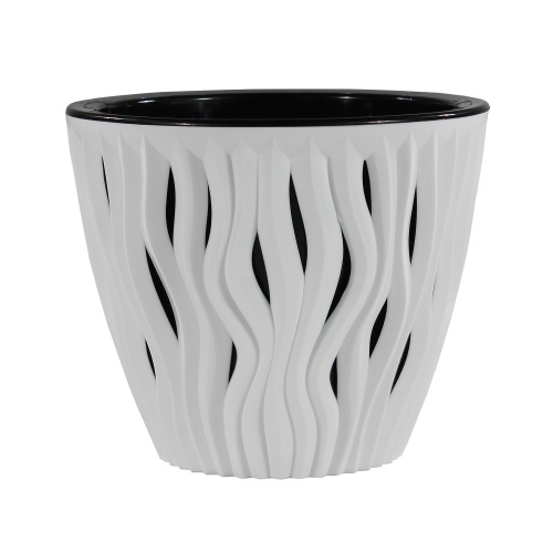 Кашпо пласт ВДОХНОВЕНИЕ 7_5л белый-чёрный _6