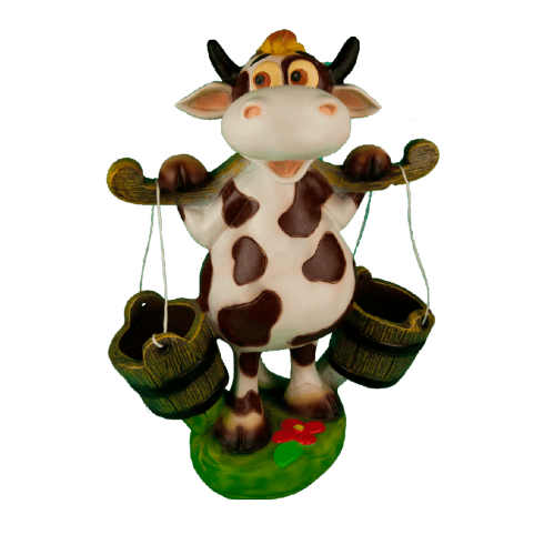 Фигура садовая КОРОВА С ДВУМЯ КАШПО _1