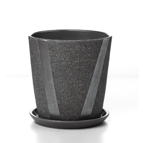 Горшок керам Конус Стрит сер D18 _4