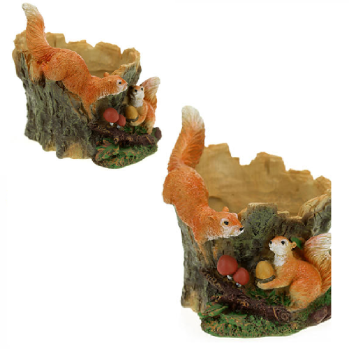 Фигура садовая БЕЛКА С ГРИБАМИ НА ПНЕ КАШПО  _1