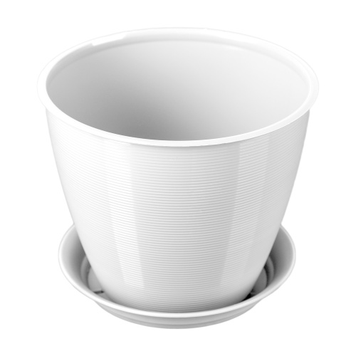 Кашпо пласт МАЛЬТА 2_2л белый ( + поддон ) _12