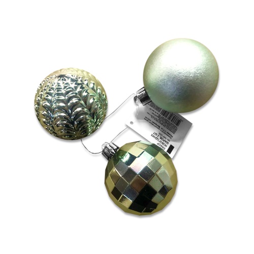 Набор елочных шаров d60мм_ 3 шт мята _144