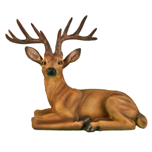 Фигура садовая ОЛЕНЬ ЛЕЖАЩИЙ С РОГАМИ _1