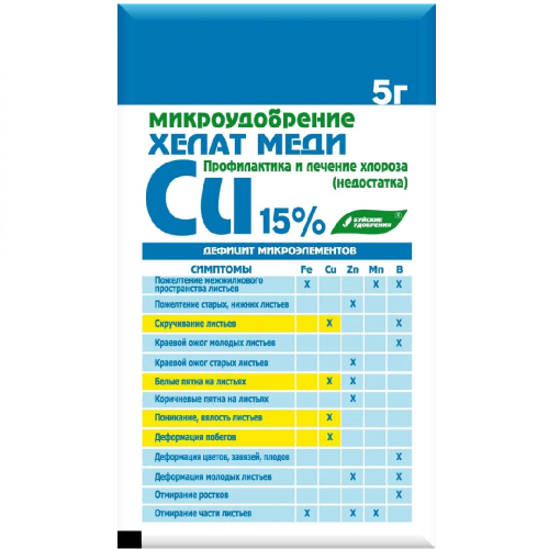 Удоб БХЗ Хелат меди Cu 15% 5г  _30