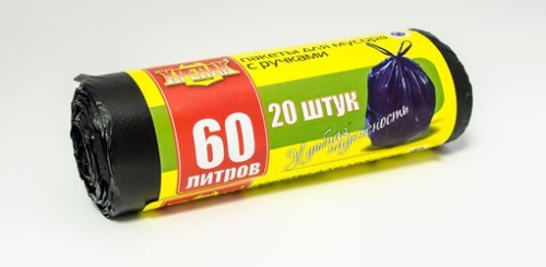 Мешки д_мусора КРЕПАК  60л 20шт с ручками в рулоне _50