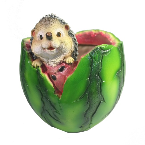 Фигура садовая ЕЖИК В АРБУЗЕ КАШПО  _1